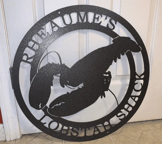Personalized Lobster Metal Sign Cut Metal Sign Metal House Sign