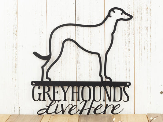Greyhound Hound Dog Sign Metal Sign Wall Hanging Wall Decor Outdoor Sign Pet Lover Gift Sign - 8 inches - metal sign