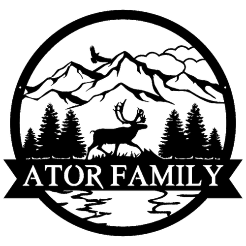 Caribou Outdoor Monogram Customized Metal Signs, Custom Metal Sign, Custom Signs, Metal Sign, Metal Laser Cut Metal Signs Custom Gift Ideas