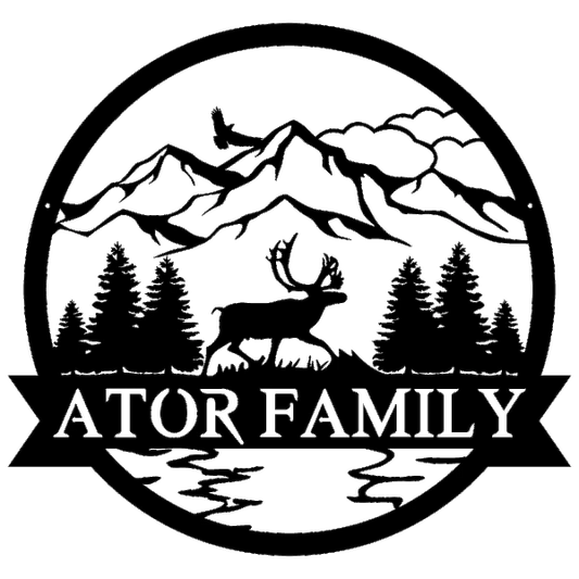 Caribou Outdoor Monogram Customized Metal Signs, Custom Metal Sign, Custom Signs, Metal Sign, Metal Laser Cut Metal Signs Custom Gift Ideas