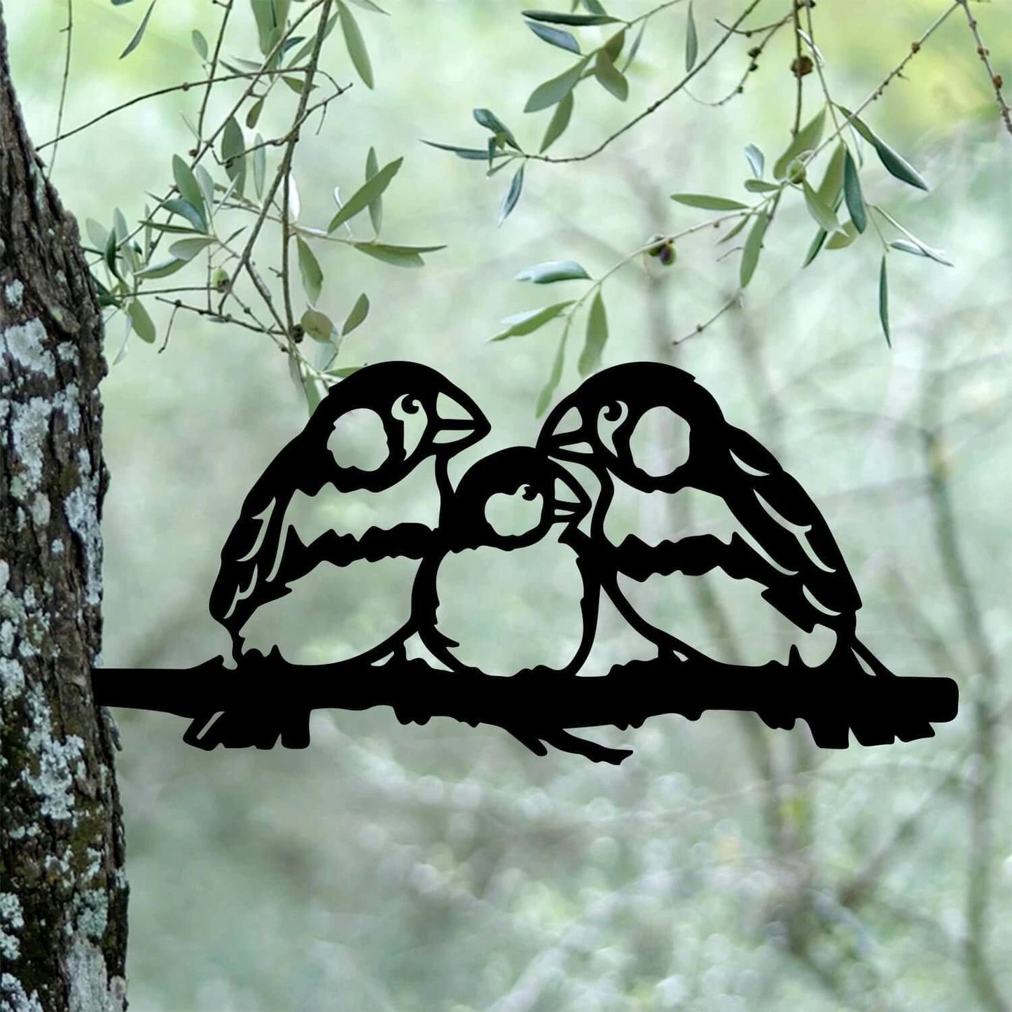 Bird Family Metal Art Garden Signs Cut Metal Sign Metal House Sign