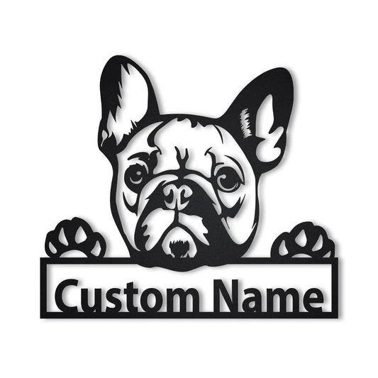 Personalized French Bulldog Metal Sign Art, Custom French Bulldog Metal Sign, French Bulldog Dog Gifts - metal sign