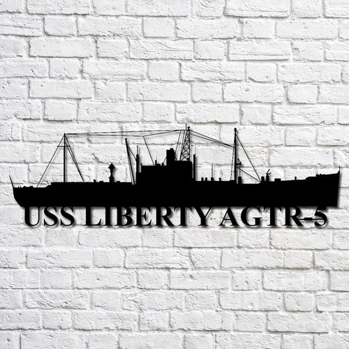 Uss Liberty Agtr5 Navy Ship Metal Art, Custom Us Navy Ship Cut Metal Sign, Gift For Navy Veteran, Navy Ships Silhouette Metal Art, Navy Home Decor Laser Cut Metal Signs Custom Gift Ideas