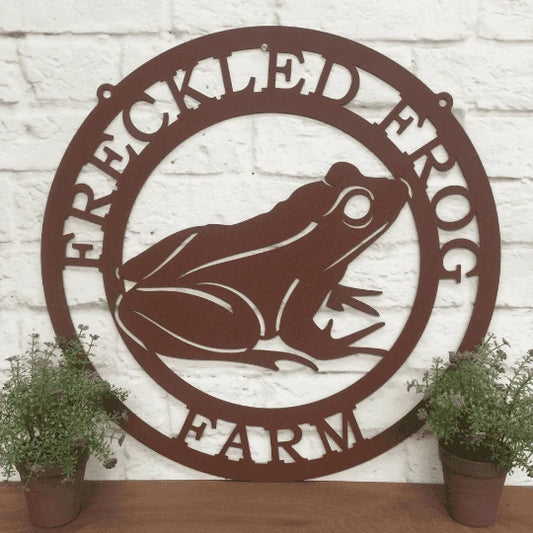 Tree Frog Sign Cut Metal Sign Metal House Sign - 8 inches - metal sign