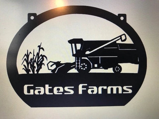 Metal Combine Signcorn Stalks And Your Name Metal House Sign - 8 inches - metal sign