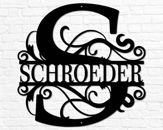 Last Name Metal Signs Personalized Metal Sign Custom Last Name Sign Family Name Sign Metal Wall Art Split - wedding detail