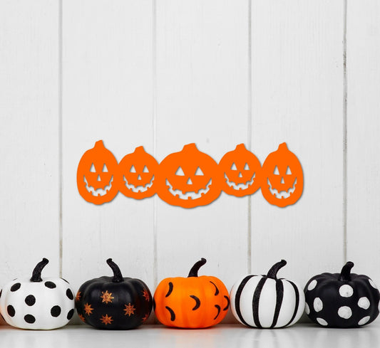 Metal Pumpkins Halloween Decor Outdoor Or Indoor Decorations Thanksgiving Sign Pumpkin Decor Yard Jack O' Lanterns - 8 inches - metal sign