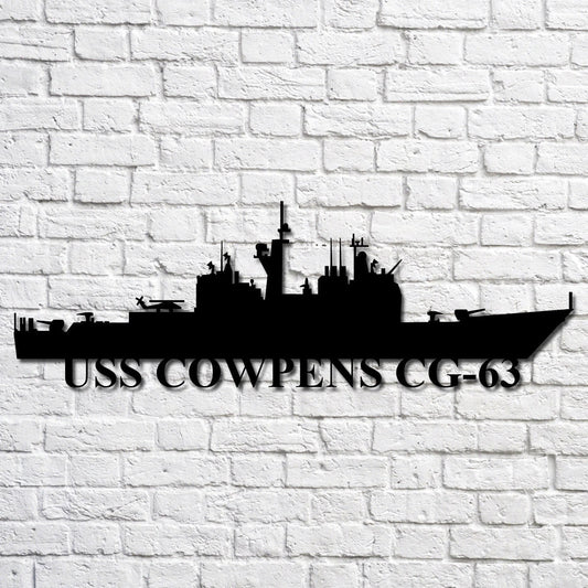 Uss Cowpens Cg63 Navy Ship Metal Art, Custom Us Navy Ship Cut Metal Sign, Gift For Navy Veteran, Navy - metal sign
