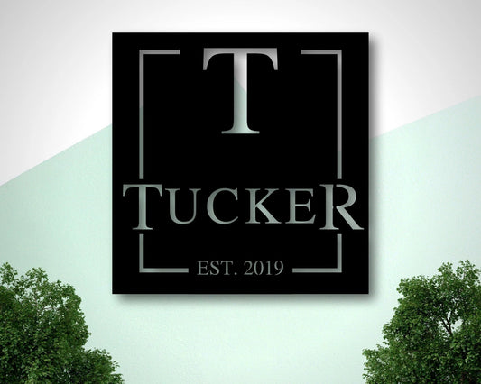 Family Name Metal Sign, Personalized Last Name Sign, Personalized Metal Initial Sign, Last Name Sign - metal sign