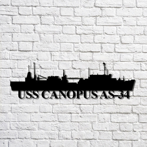 Uss Canopus As34 Navy Ship Metal Art, Custom Us Navy Ship Cut Metal Sign, Gift For Navy Veteran, Navy Ships Silhouette Metal Art, Navy Home Decor Laser Cut Metal Signs Custom Gift Ideas