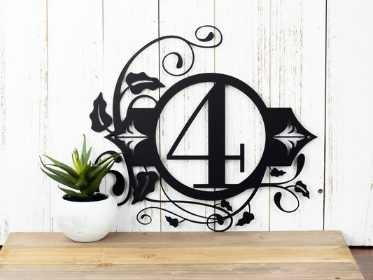 Custom Outdoor House Number Metal Sign 1 Digit, Black, Address Plaque, Metal Sign, Custom Sign - metal sign