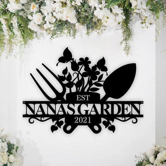 Personalized Garden Metal Art Garden Sign Outdoor Garden Sign Personalized Garden Sign Garden Metal Sign For Garden - 8 inches - metal sign