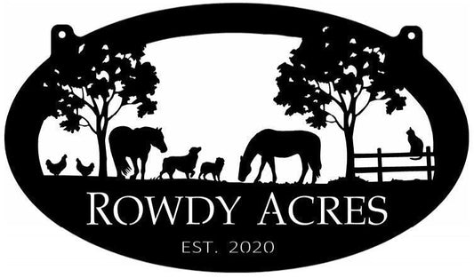 Large Personalized Metal Sign Horses Dog Fence Cat, Metal Wall Art, Metal House Sign, Metal Laser Cut Metal Signs Custom Gift Ideas - 8 inches - metal sign