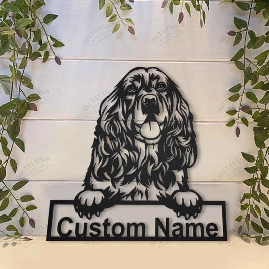 Cocker Spaniel Personalized Metal Wall Decor, Cut Metal Sign, Metal Wall Art, Metal House Sign Laser Cut Metal Signs Custom Gift Ideas - 8 inches - metal sign