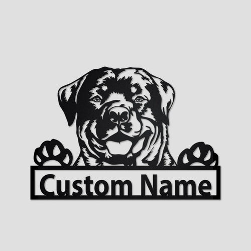 Personalized Custom Rottweiler Metal Sign for Dog Lover Custom Name