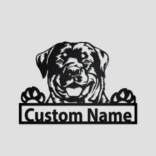 Personalized Custom Rottweiler Metal Sign for Dog Lover Custom Name - 8 inches - metal sign
