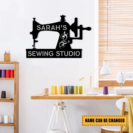 Sewing Machine Metal Sign, Custom Sewing Room Metal Art, Wedding, Anniversary Gift For Her, Mother - wedding detail