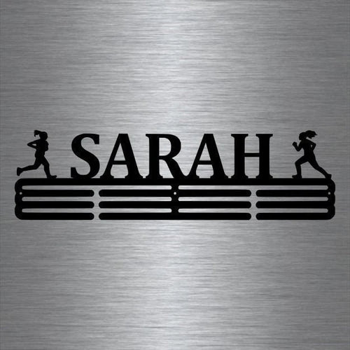 Running Marathon Custom Name Medal Hanger Holder Display Rack 3 Rung, Cut Metal Sign, Metal Wall Art, Laser Cut Metal Signs Custom Gift Ideas
