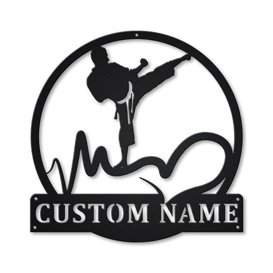 Personalized Love Karate Monogram Metal Sign Art, Custom Love Karate Sport Metal Sign, Hobbie Gifts - metal sign