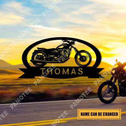 Personalized Your Name Motorcycle Metal Wall Art, Garage Metal Sign For Biking Lovers, Metal Laser Cut Metal Signs Custom Gift Ideas