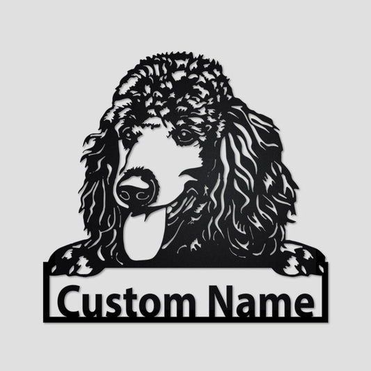 Personalized Custom Poodle Metal Sign for Dog Lover Custom Name - 8 inches - metal sign