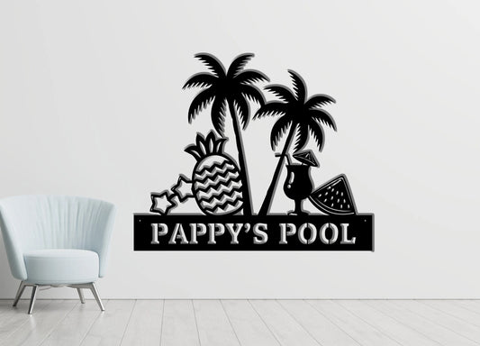 Pool Sign Beach Sign, Lake Sign, Bar Sign, Personalized Outdoor Metal Sign, Custom Metal Sign, Outdoor - metal sign