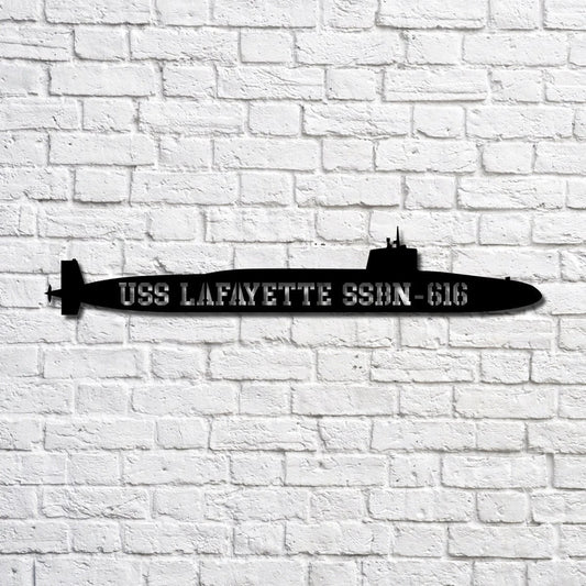 Uss Lafayette Ssbn616 Navy Ship Metal Art, Custom Us Navy Ship Cut Metal Sign, Gift For Navy Veteran - metal sign