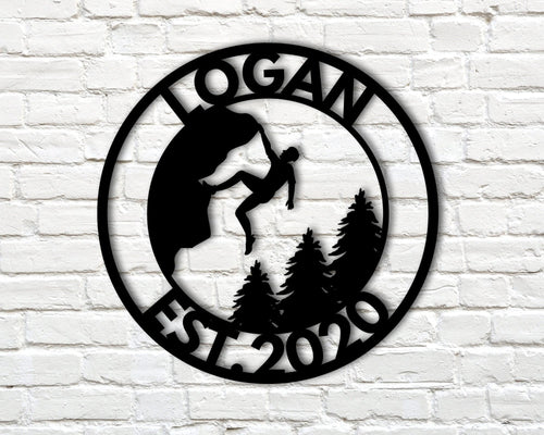 Personalized Rock Climber Sign Rock Climber Gift Custom Rock Climber Gift Outdoorsman Gift Outdoor Decor Custom Outdoor Name Sign