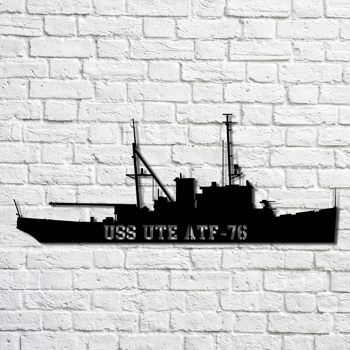 Uss Ute Atf76 Navy Ship Metal Art, Custom Us Navy Ship Cut Metal Sign, Gift For Navy Veteran, Navy Ships Silhouette Metal Art, Navy Home Decor Laser Cut Metal Signs Custom Gift Ideas