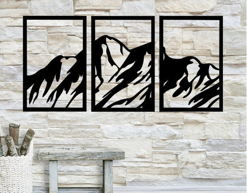 Three Piece Mountain 3 Piece Metal Mountain Decor