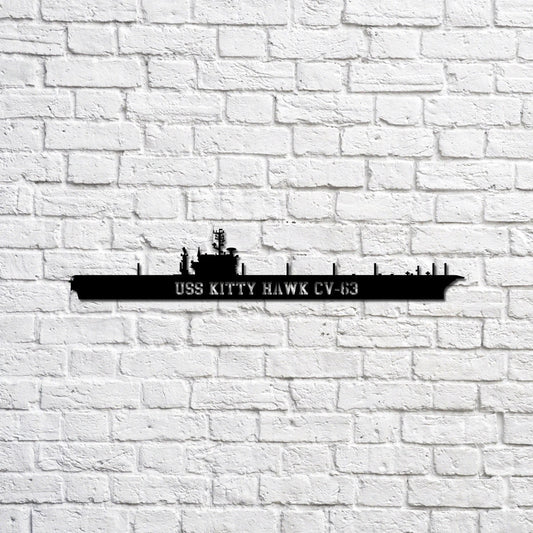 USS Kitty Hawk CV63 Navy Ship Metal Sign, Memory Wall Metal Sign Gift for Navy Veteran Laser Cut Metal Signs Custom Gift Ideas - 8 inches - metal sign