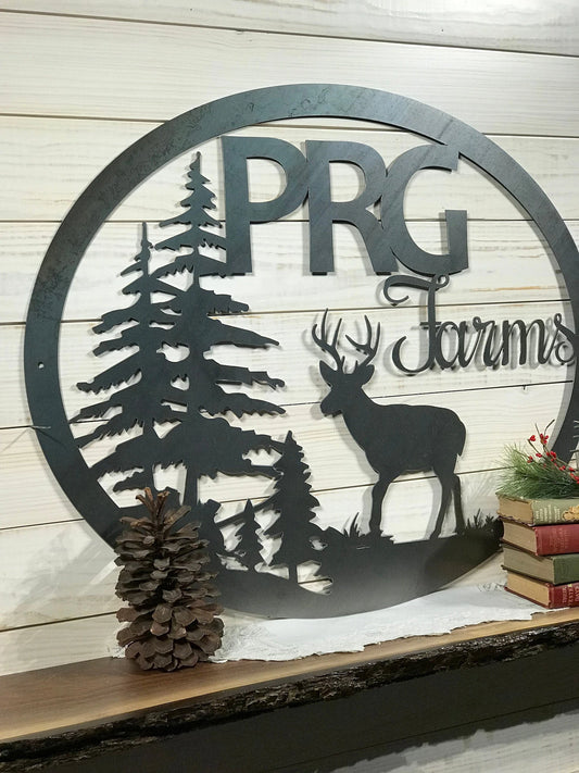 Personalized Last Name Metal Deer Sign Deer Hunter Gift 36 Inch Large Metal Sign Laser Cut Metal Signs Custom Gift Ideas - 8 inches - metal sign