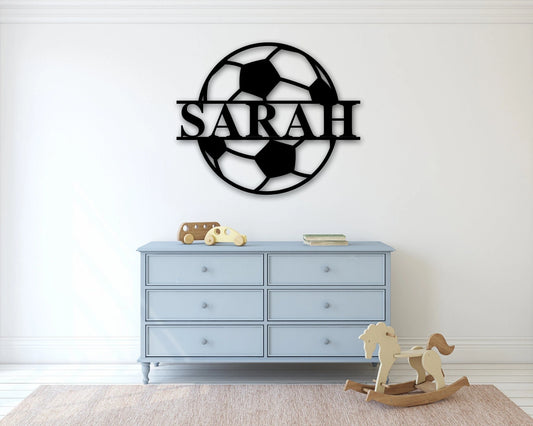 Soccer Metal Sports Decor Soccer Sign Soccer Name Sign Sports Name Sign Metal Art Custom Metal Custom Name - 8 inches - metal sign