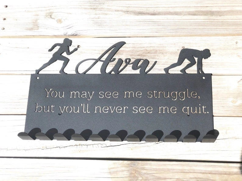 Personalized Runner Medal Holder Track And Field Medal Holder Champion Medal Holder