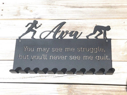 Personalized Runner Medal Holder Track And Field Medal Holder Champion Medal Holder