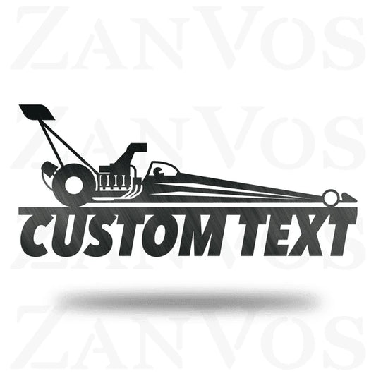 Dragster Monogram Customized Metal Signs, Custom Metal Sign, Custom Signs, Metal Sign, Metal Laser Cut Metal Signs Custom Gift Ideas - 8 inches - metal sign
