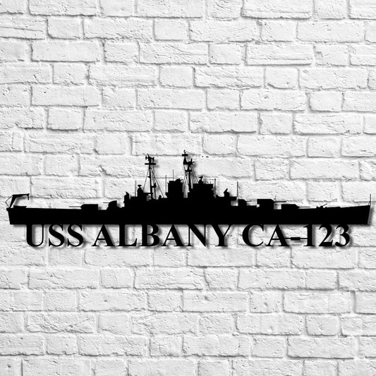 Uss Albany Ca123 Navy Ship Metal Art, Custom Us Navy Ship Cut Metal Sign, Gift For Navy Veteran, Navy - metal sign