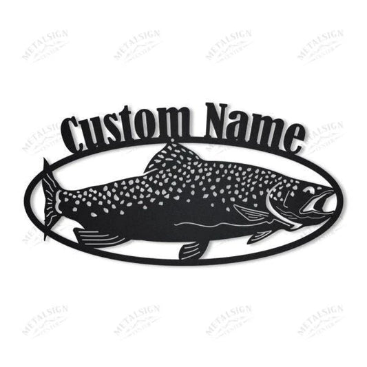 Personalized Trout Fish Sign Metal Wall Decor, Cut Metal Sign, Metal Wall Art, Metal House Sign Laser Cut Metal Signs Custom Gift Ideas - 8 inches - metal sign