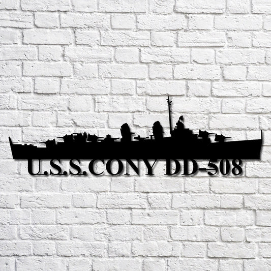 U.s.s.cony Dd508 Navy Ship Metal Art, Custom Us Navy Ship Cut Metal Sign, Gift For Navy Veteran, Navy - metal sign