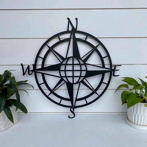 Nautical Compass Globe Metal Art Cut Metal Sign Metal House Sign
