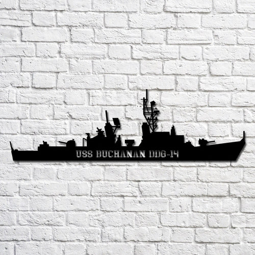 Uss Buchanan Ddg14 Navy Ship Metal Art, Custom Us Navy Ship Cut Metal Sign, Gift For Navy Veteran, Navy Ships Silhouette Metal Art, Navy Home Decor Laser Cut Metal Signs Custom Gift Ideas