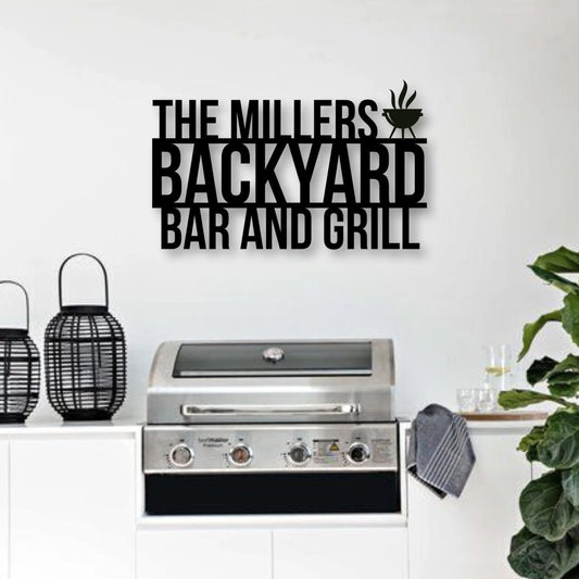 Personalized Bar & Grill Sign, Personalized Outdoor Sign,custom Bar And Grill Sign, Personalized Metal - metal sign