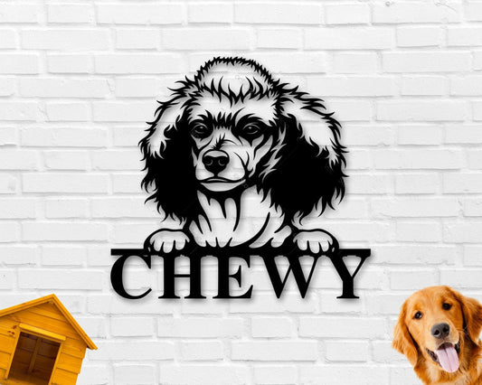 Poodle Dog Sign Poodle Metal Sign Poodle Name Sign Pet Name Sign Dog Lover Sign Gift For Pet Owner Dog Sign - 8 inches - metal sign