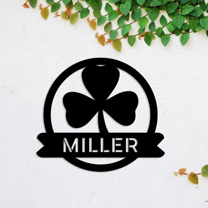 Personalized Three Leaf Clover Shamrock Irish Celtic Metal Sign, Wall Decor Gift, Metal Laser Cut Metal Signs Custom Gift Ideas