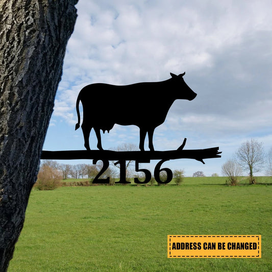 Custom Funny Cow Metal Tree Stake, Farm, Barn Decoration Laser Cut Metal Signs Custom Gift Ideas - 8 inches - metal sign