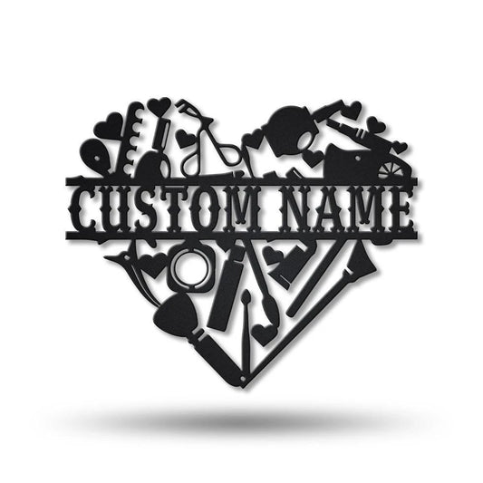 Personalized Makeup Room Monogram Metal Sign Art V2, Custom Makeup Room Monogram Metal Sign, Makeup - metal sign