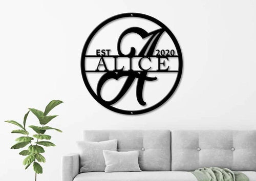 Last Name Metal Sign, Welcome Sign For Front Porch, Housewarming Gift, Family Name Sign, Personalized Metal Wall Decor, Metal Monogram Sign Laser Cut Metal Signs Custom Gift Ideas