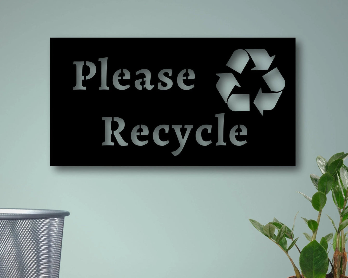 Please Recycle Metal Sign Metal Please Recycle Sign Office Sign Metal Wall Decor For Living Room Metal Recycle Sign
