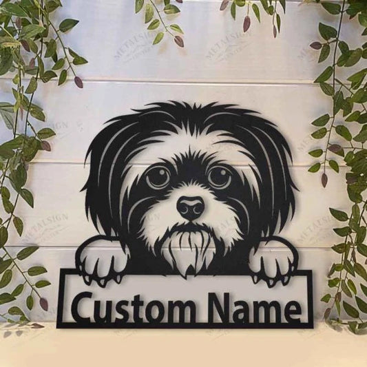Shih Tzu Personalized Metal Wall Decor, Cut Metal Sign, Metal Wall Art, Metal House Sign Laser Cut Metal Signs Custom Gift Ideas - 8 inches - metal sign