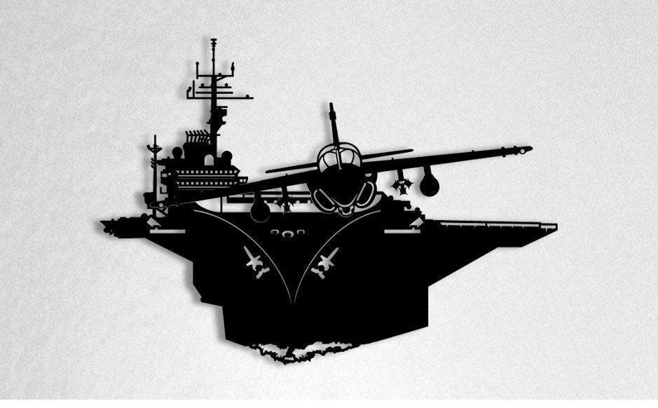 A6 Intruder Launched From Carrier Metal Sign, Cut Metal Sign Wall Decor Laser Cut Metal Signs Custom Gift Ideas
